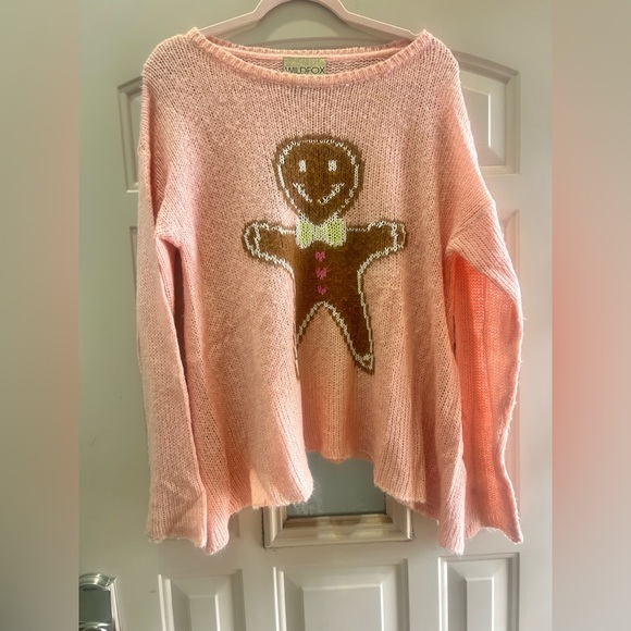 Wildfox Sweaters - Wildfox Pink Gingerbread Crew Neck Sweater oversized